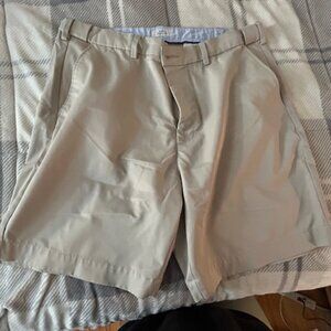 men;s golf shorts, tan, 40